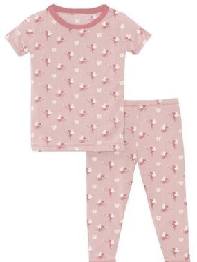 Girls' Short Sleeve Bamboo Pajama Set - Baby Rose Fairy Print